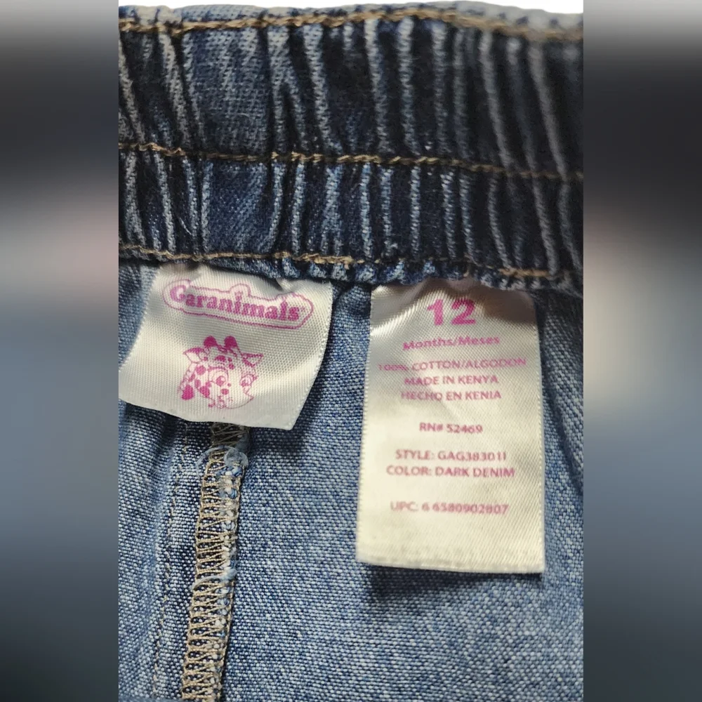 2 Items 1 Price Ruffled Top Denim Pants Girls Size 12 Months